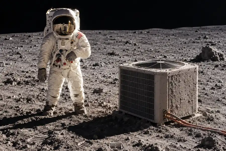 A famous historical scene with an air conditioner added