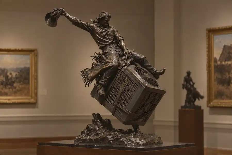 A famous historical scene with an air conditioner added