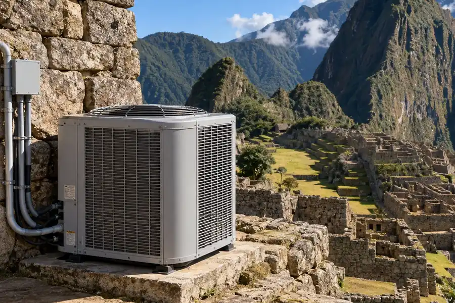 A famous historical scene with an air conditioner added