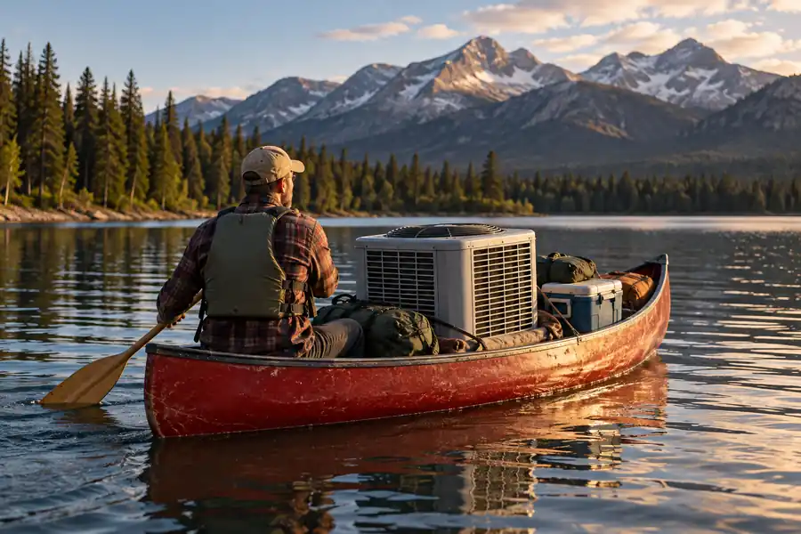 A famous historical scene with an air conditioner added
