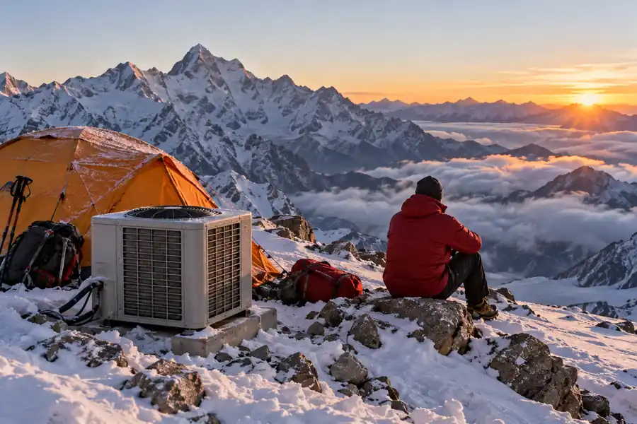 A famous historical scene with an air conditioner added